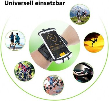 Універсальний спортивний чохол-наручник CoverKingz для смартфонів 4,0-7,0 дюймів, з відділенням для ключів, сумісний з iPhone 15/14/13/12/11/X/Xs/XR/8/7/6, біг, тренування, чорний