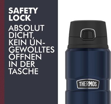 Термос Thermos Stainless King 0,7 л, нержавіюча сталь, синій, герметичний, зручна кришка, зберігає тепло 15 годин/холод 24 години, безпечний, BPA-free