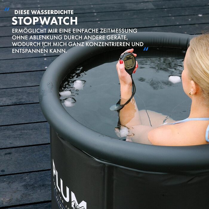 Тонна для криотерапії PLUM Eisbad XL (Ø80 см) - Комплект для криованни з аксесуарами - Складана ванна з 5 шарами ізоляції