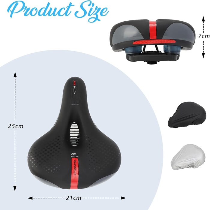 Комфортне велосипедне сідло BWBIKE з широким сидінням, амортизуючою піною Memory Foam та водонепроникним шкіряним покриттям (Рожевий)