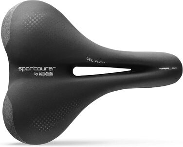 Велосипедне сідло Sportourer KAALAM Gel Flow з гелем, м'яке, водонепроникне, з відбивачем, чорне