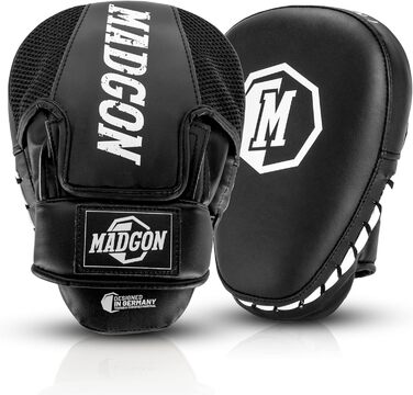 MADGON Боксерські рукавички-лапи для ударів, 1 пара, чорно-білі, для боксу, MMA, кікбоксингу, тхеквондо