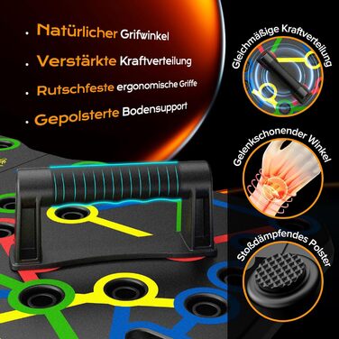 AERLANG Дошка для віджимань, портативна, багатофункціональна, складана, 10-в-1, ручки для віджимань, професійний тренажер для силових тренувань, багато кольорів