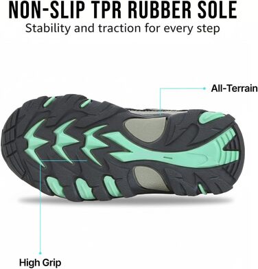 Дитячі трекінгові черевики Northside Cheyenne Jr для малюків (4-8 років) 32 EU сірий/аква