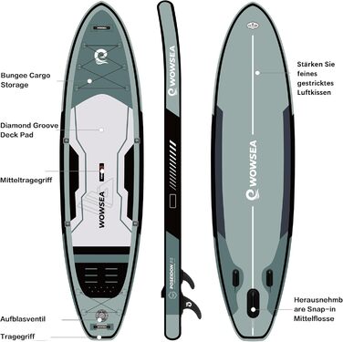 WOWSEA Poseidon P3: Надувний SUP-борд для туризму та відпочинку з аксесуарами