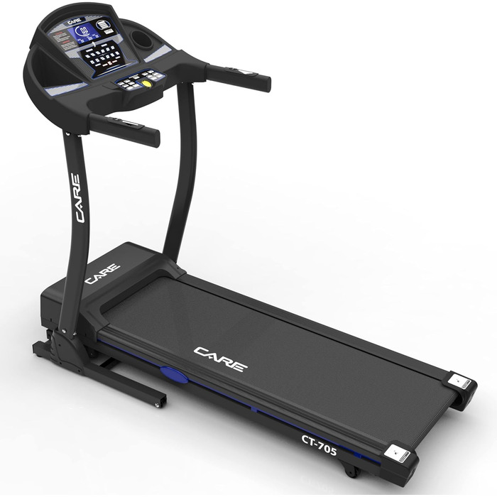 Бігова доріжка Care Fitness CT-705, електрична, складна, моторизований нахил 15 рівнів, 18 програм, сумісність з Kinomap