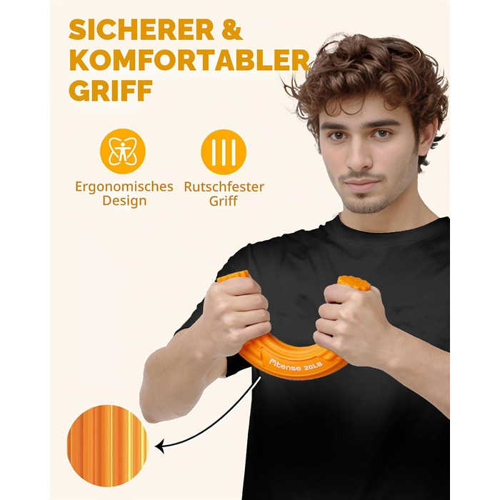Fitense Flex Therapie Bar Kit: Розвантажувач для зап'ястя (помаранчевий) для тенісного ліктя, гольфарського ліктя та тендиніту. Тренажер для рук, збільшення сили хвата.