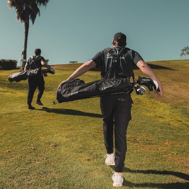 Гольф сумка Sunday Golf Loma XL: Легка, з ременем та стійкою – Ідеальна для поля та Executive курсів, 3.4 фунти, Матово-чорна