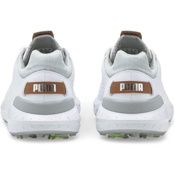Чоловічі гольф-туфлі PUMA Ignite з натуральної шкіри White Silver Gray, 40.5 EU