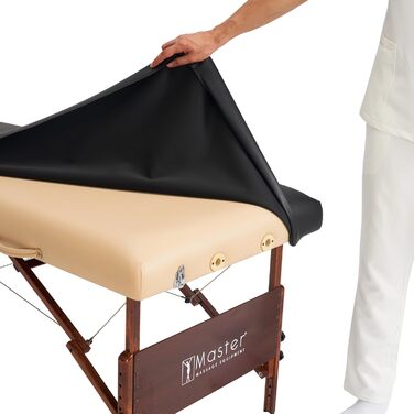 Захисний водонепроникний чохол для масажного столу Master Massage з PU шкіри, чорний, стійкий до олії