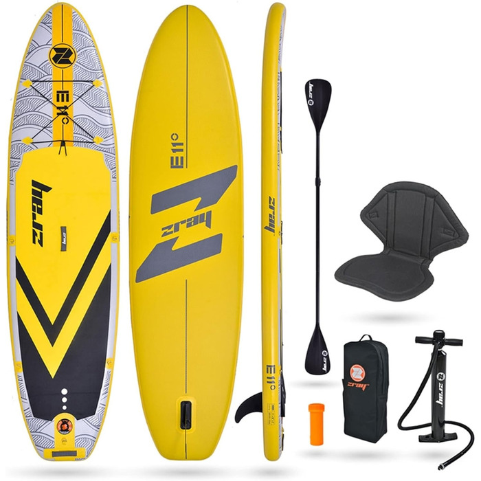 Надувна SUP-дошка Zray Evasion E11 Combo, 335 см, трансформується у каяк, жовто-сіра, для дорослих