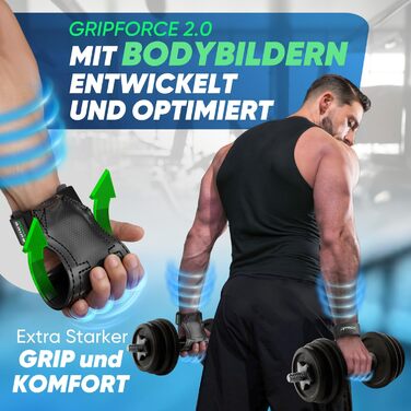 Гріпси для тренувань NetroxSports Power Grips - фітнес-ремні для підйому важкої ваги, бодібілдингу з захистом зап'ястя, чорні (M)