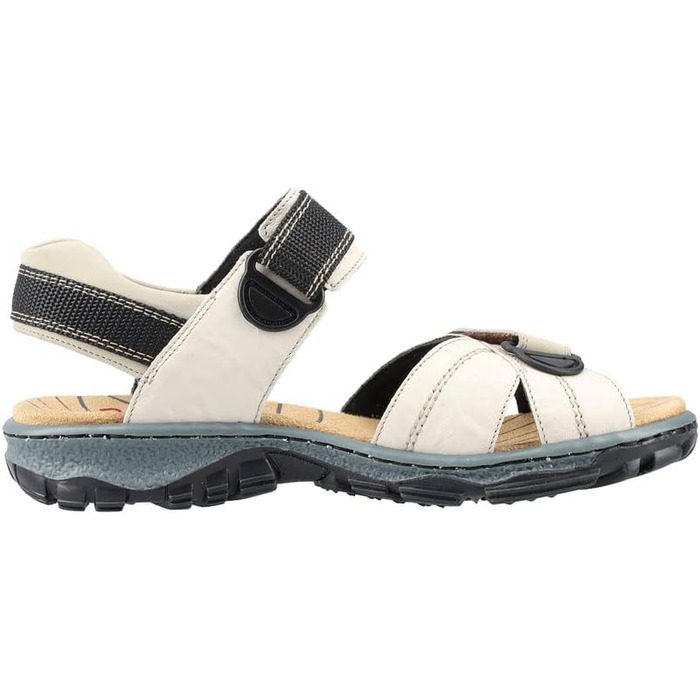 Жіночі сандалії Rieker 68851, класична модель, кремовий/грибний колір, розмір 37 EU