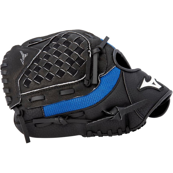 Рукавичка бейсбольна дитяча Mizuno Prospect PowerClose (правий рукав, чорно-синя | Tartan-Flex)