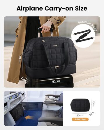 LOVEVOOK Спортивна сумка-рюкзак 35л, водонепроникна, для подорожей, авіаперельоти, чорна