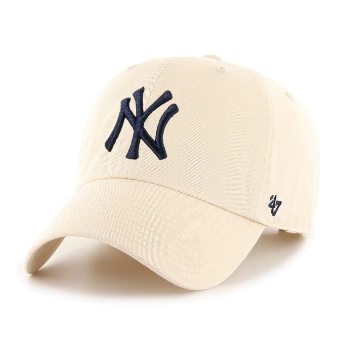 Кепка New York Yankees Adjustable Cap Clean Up MLB, оригінальний дизайн, універсальний розмір, колір Natural