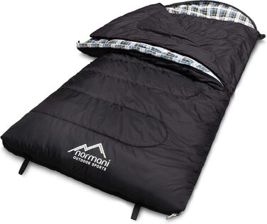 Сплячий мішок Normani Antarctica 4-в-1 для екстремальних умов, 220x90 см, Nylon Rip-Stop, Hollow Fiber 500+250 г/м², темно-чорний, лівий