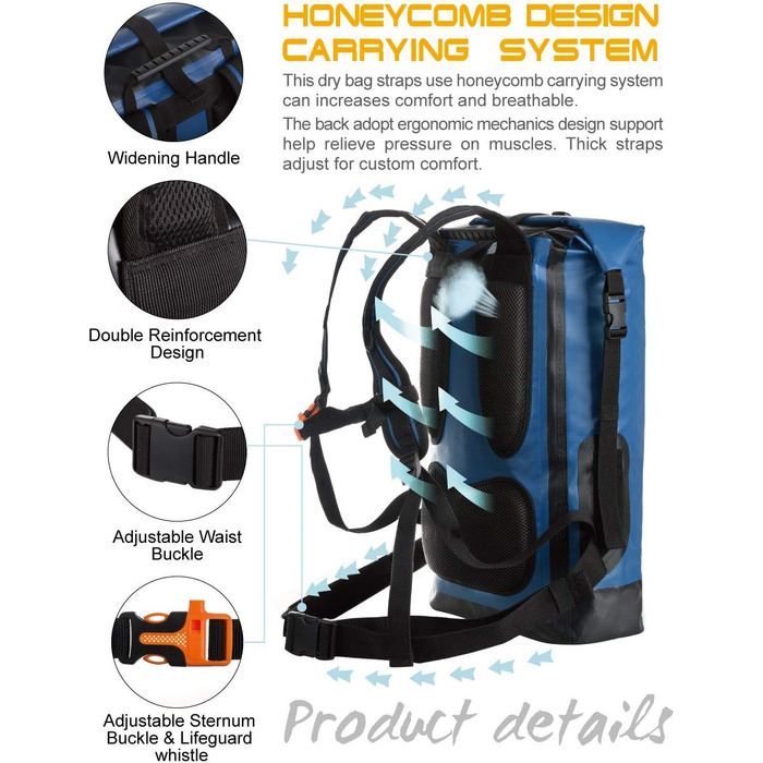 Водонепроникний рюкзак Dry Bag IDRYBAG 20/30/40L: для подорожей, каякінгу та активного відпочинку