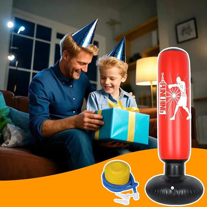 Боксерський мішок дитячий надувний 160 см для хлопчиків та дівчаток 6-12 років, стійкий, для карате, кікбоксингу, тхеквондо