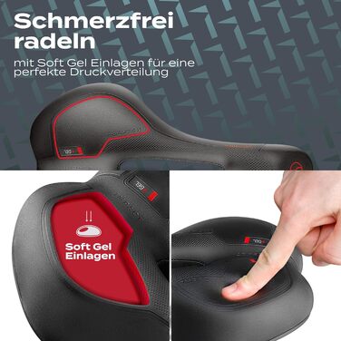 Велосипедне сідло Impact ComfortFit з гелевими вставками та піною Memory Foam, ергономічне, з динамічною повітряною амортизацією, для чоловіків і жінок