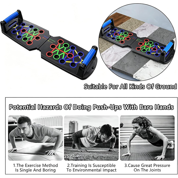 Дошка для віджимань Push Up Board 14 в 1: багатофункціональна система для тренувань рук та грудей для чоловіків і жінок