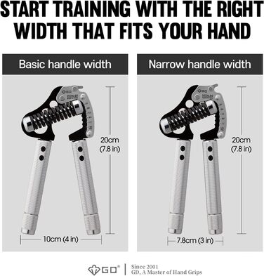 Регульований еспандер для пальців GD GRIP Iron Extender 90, 25–90 кг