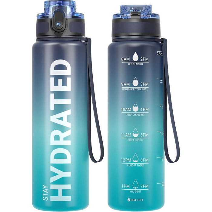 Спортивна пляшка Sahara Sailor 750 мл, BPA-free Tritan, герметична, для води, велосипеду, кемпінгу, йоги, тренажерного залу, синя