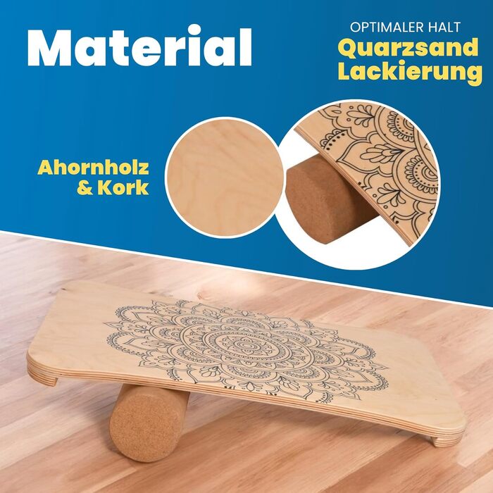 Балансборд набір Woodboard Starter з клену та корку для тренування координації і балансу