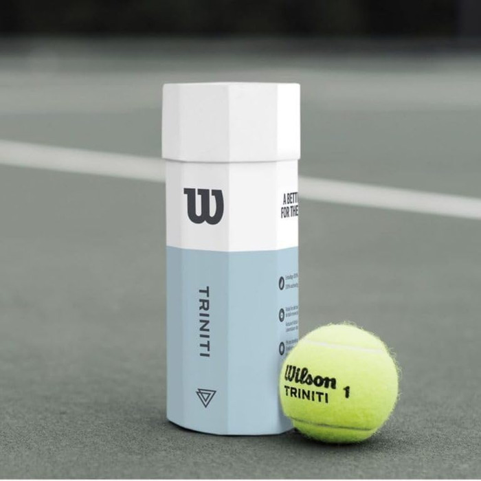 Тенісні м'ячі Wilson Triniti, 4 шт, жовті, екологічна упаковка, 100% переробна