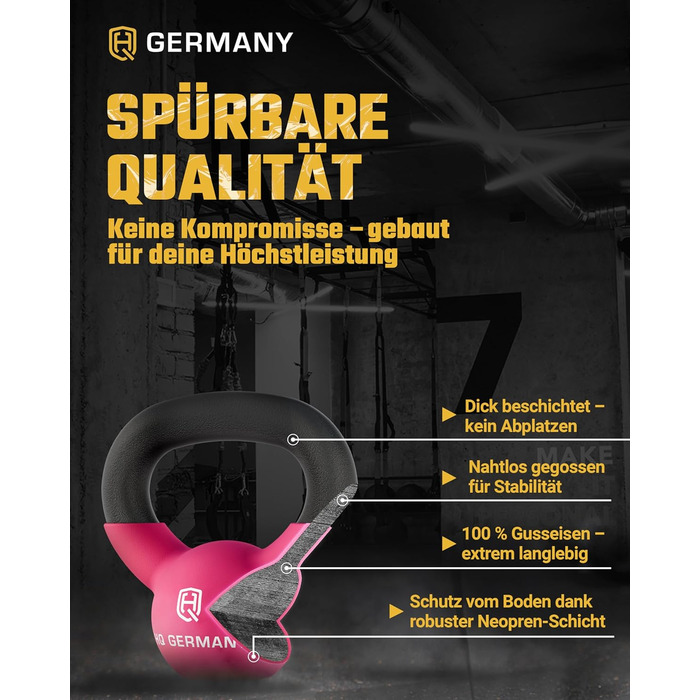 Гантель з неопрену HQ Germany® Vollguss 2-32кг | Комплекти для початківців | Точність ваги ±2,0%