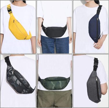 Сумка на пояс Bauchtasche унісекс: спортивна, для телефону, грошей, фітнесу, велосипеда, кемпінгу - чорна 33x6.5x14 см