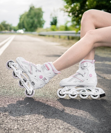 Регульовані ролики RAVEN Pulse White/Pink (розмір 37-40)