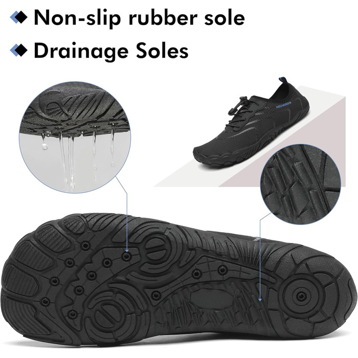 Чоловічі та жіночі аквашузи Mishansha, чорного кольору, розмір 40 EU