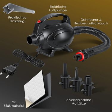 Надувний гімнастичний мат KESSER Airtrack 2-6 м з електричною помпою та сумкою для перенесення – фітнес, йога, тренування, акробатика