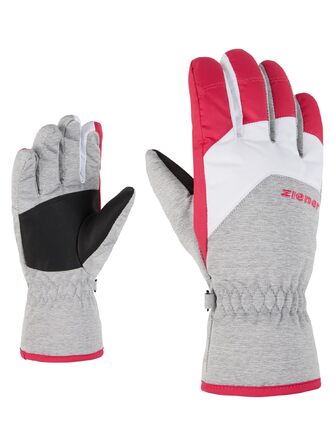 Дитячі гірськолижні рукавички Ziener Kinder Lando Glove junior для зимових видів спорту, світло-сірий з рожевим (розмір 6)