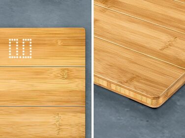Електронна вага Soehnle Style Sense Bamboo Magic з натурального бамбука, LED-дисплей, прихований екран, до 180 кг, для тіла