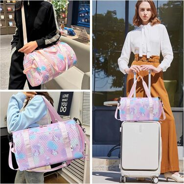 Спортивна сумка з єдинорогом, рожева - для тренувань та спорту (унісекс)