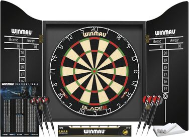 Професійна дартс-мішень WINMAU Blade 6 з шафкою, набір дартсів та аксесуари