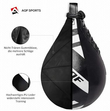 Набір для боксу AQF Boxen: боксерський мішок, боксерська груша, рукавички, чорний/білий