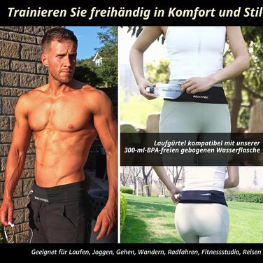 Поясна сумка-органайзер для бігу Build & Fitness (чорний). Тримач для телефону, ключів, зручна та легка для iPhone та Samsung