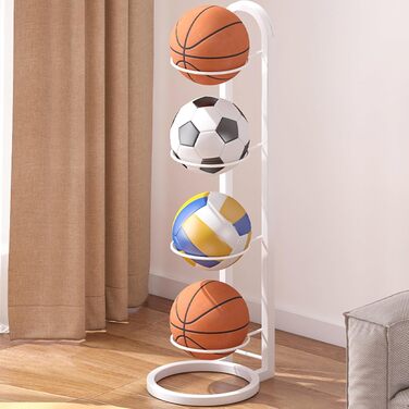 Стеллаж для м'ячів: футбольний, баскетбольний, волейбольний, багатоярусний, розбірний. Зберігання м'ячів (білий)