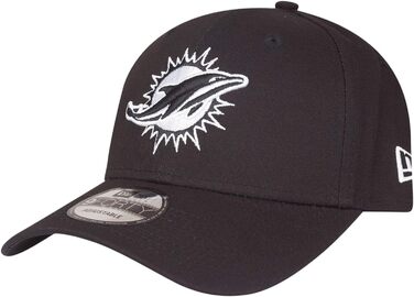 Кепка New Era 9Forty Adjustable NFL Miami Dolphins - чорно-біла, універсальний розмір
