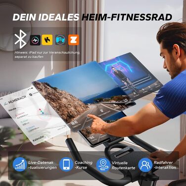 Велотренажер MERACH з магнітним опором, тихий, з амортизованим сидінням, LED-монітором та власним додатком для кардіотренувань вдома, помаранчевий