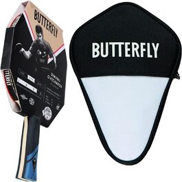 Настільний тенісний ракетка Butterfly Dimitrij Ovtcharov Platin з чохлом, ITTF сертифікований, гумова накладка Pan Asia 1,7 мм, для професійних гравців, Eva-технологія