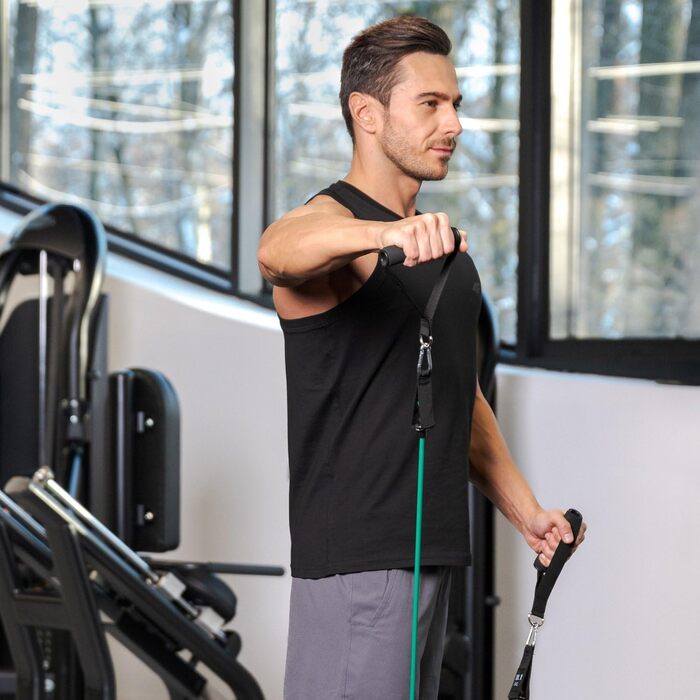 Набір еспандерів Gymtek 5 Fitnessband: стрічки, петлі для ніг, дверний анкер, сумка – для фітнесу та тренувань