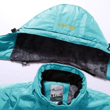 Жіноча лижна куртка BenBoy: водонепроникна, вітрозахисна, тепла, з флісовою підкладкою, дихаюча, для туризму та активного відпочинку, з капюшоном, колір: блакитний