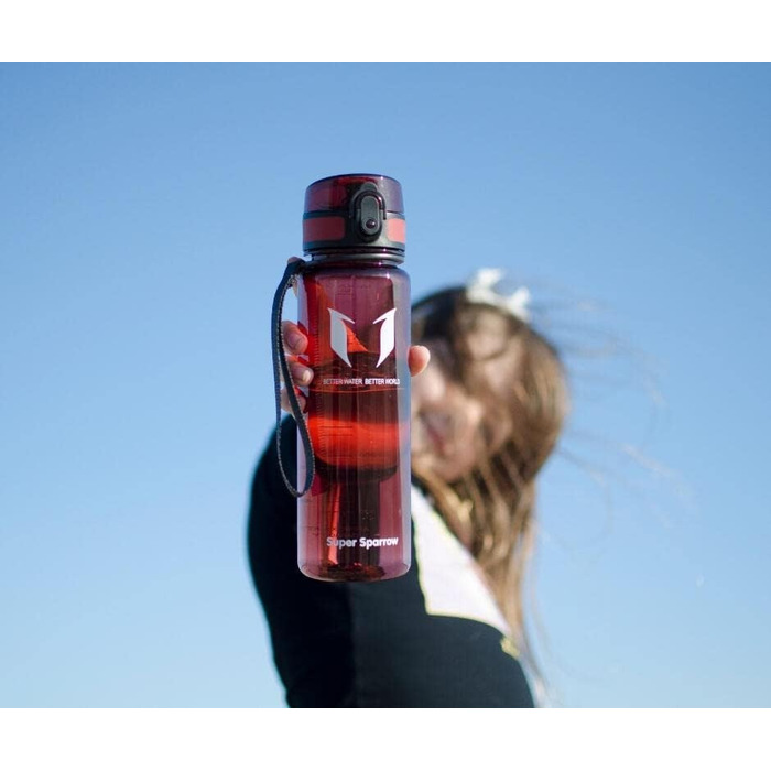 Фляга для води Super Sparrow - Tritan, 350/500/750/1000 мл, без BPA - спортивна, для фітнесу, велосипеда, універу, відпочинку (750 мл, глянцевий зелений)