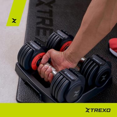 Набір гантелей TREXO регульований 2x5.75 кг зі сталі з неслизькими ручками. Ідеально для силових тренувань вдома та у фітнес-залі. Набір гантелей, короткі гантелі зі стійким підставою