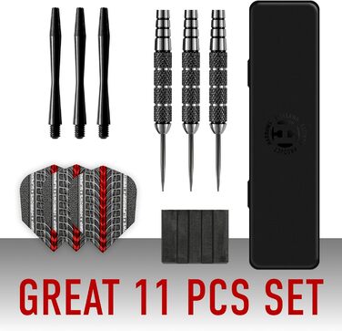 Дарти Harrows Black Jack 24г: професійний набір з металевими наконечниками, Speedline-шафтами, Supergrip-флайтами та кейсом