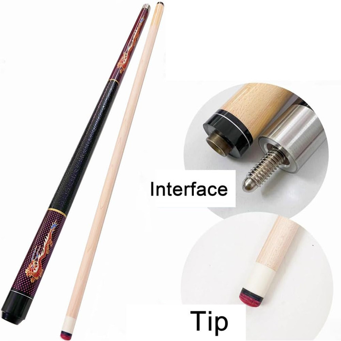 Більярдний кий YRU 145 см, 13 мм наконечник, ручна робота, американський, з чохлом